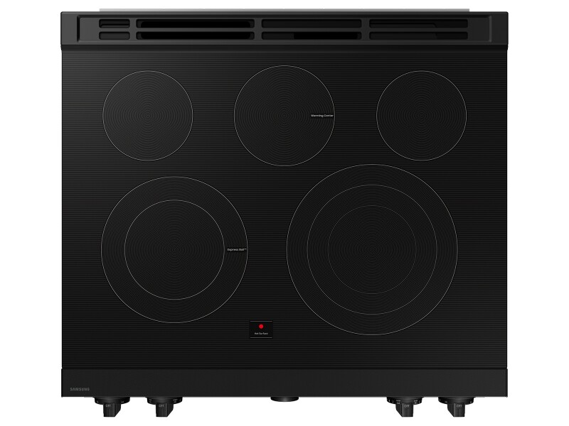 Bespoke 6.3 cu. ft. Smart Slide-In Electric Range with Smart Oven Camera & Illuminated Precision Knobs in White Glass NSE6DB870012AA