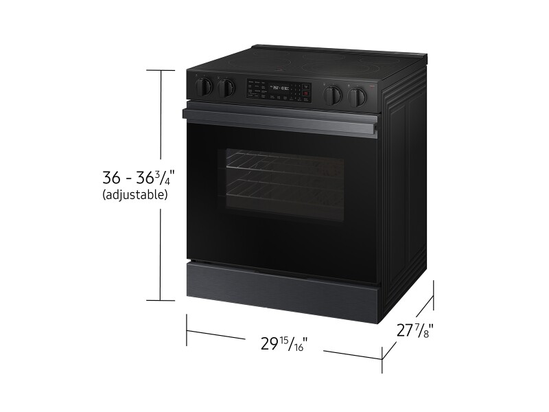 Bespoke 6.3 cu. ft. Smart Slide-In Electric Range with Precision Knobs in Matte Black Steel NSE6DG8100MTAA