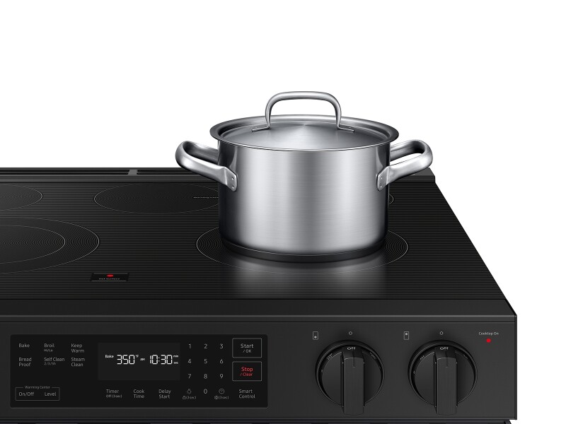 Bespoke 6.3 cu. ft. Smart Slide-In Electric Range with Precision Knobs in Matte Black Steel NSE6DG8100MTAA