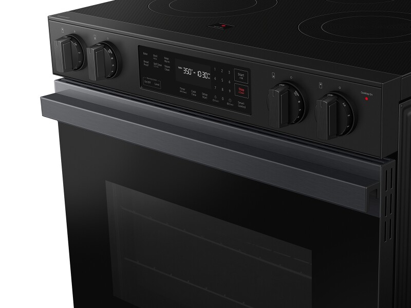 Bespoke 6.3 cu. ft. Smart Slide-In Electric Range with Precision Knobs in Matte Black Steel NSE6DG8100MTAA