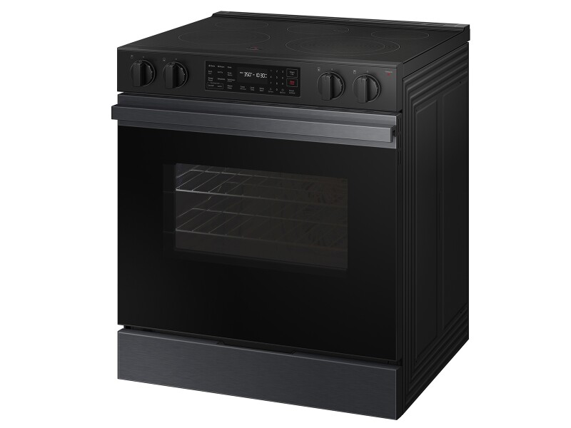 Bespoke 6.3 cu. ft. Smart Slide-In Electric Range with Precision Knobs in Matte Black Steel NSE6DG8100MTAA