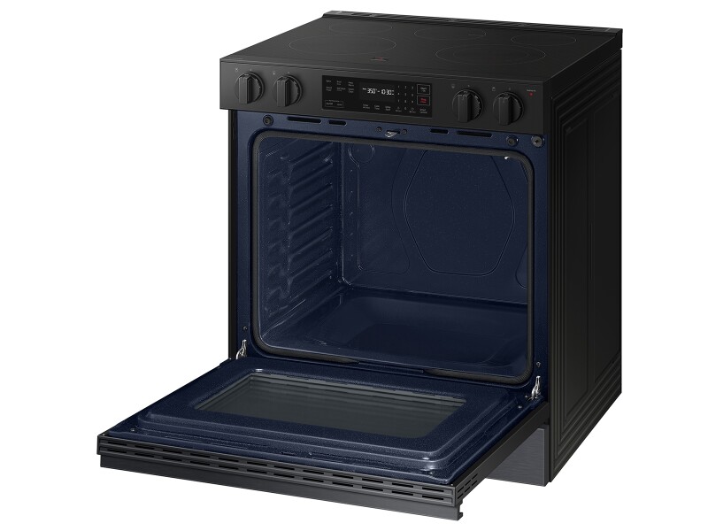 Bespoke 6.3 cu. ft. Smart Slide-In Electric Range with Precision Knobs in Matte Black Steel NSE6DG8100MTAA