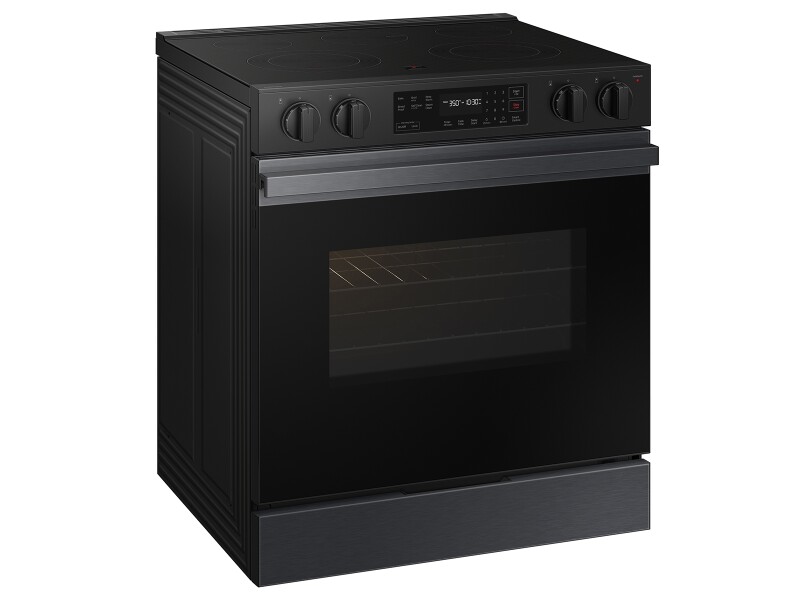 Bespoke 6.3 cu. ft. Smart Slide-In Electric Range with Precision Knobs in Matte Black Steel NSE6DG8100MTAA