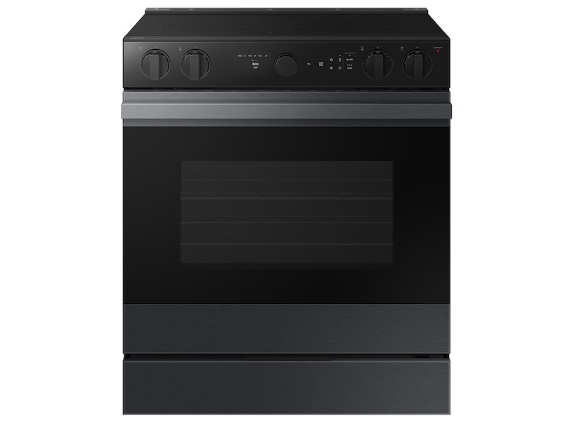 Bespoke 6.3 cu. ft. Smart Slide-In Electric Range with Air Sous Vide & Air Fry in Matte Black Steel NSE6DG8500MTAA