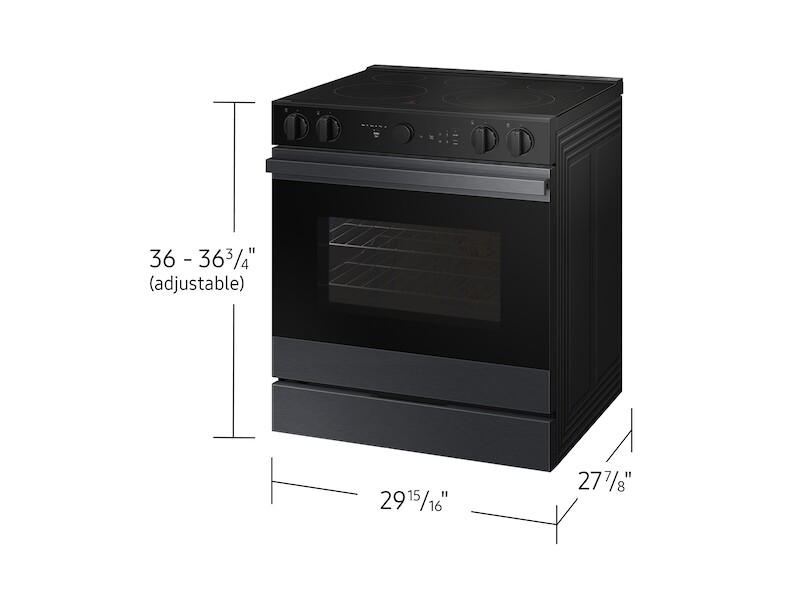 Bespoke 6.3 cu. ft. Smart Slide-In Electric Range with Air Sous Vide & Air Fry in Matte Black Steel NSE6DG8500MTAA