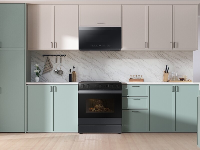 Bespoke 6.3 cu. ft. Smart Slide-In Electric Range with Air Sous Vide & Air Fry in Matte Black Steel NSE6DG8500MTAA