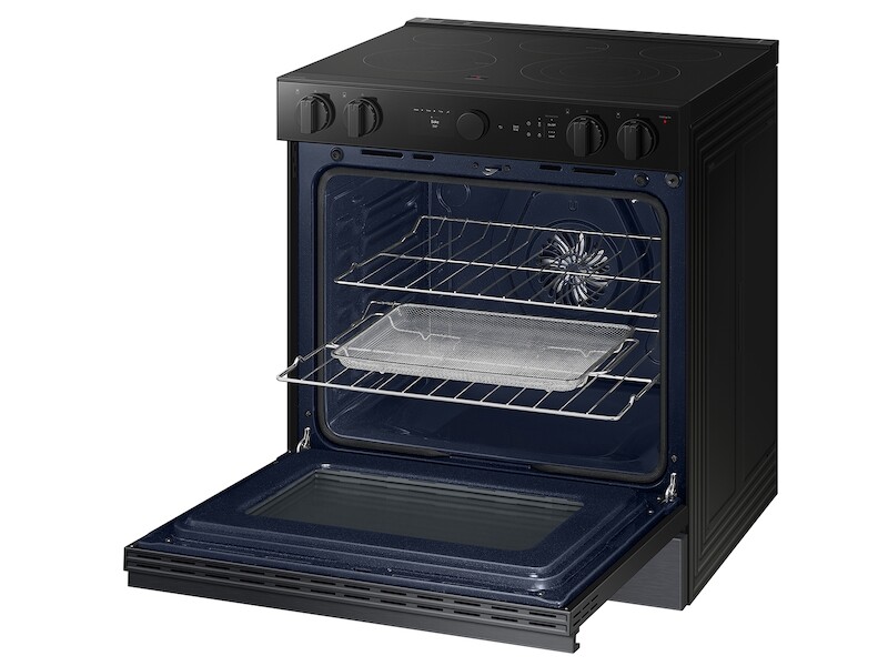 Bespoke 6.3 cu. ft. Smart Slide-In Electric Range with Air Sous Vide & Air Fry in Matte Black Steel NSE6DG8500MTAA