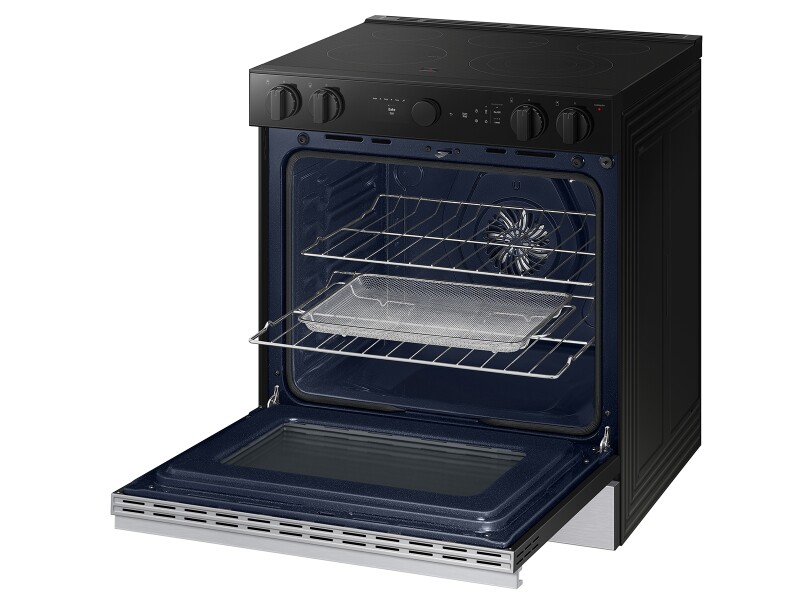 Bespoke 6.3 cu. ft. Smart Slide-In Electric Range with Air Sous Vide & Air Fry in Stainless Steel NSE6DG8500SRAA