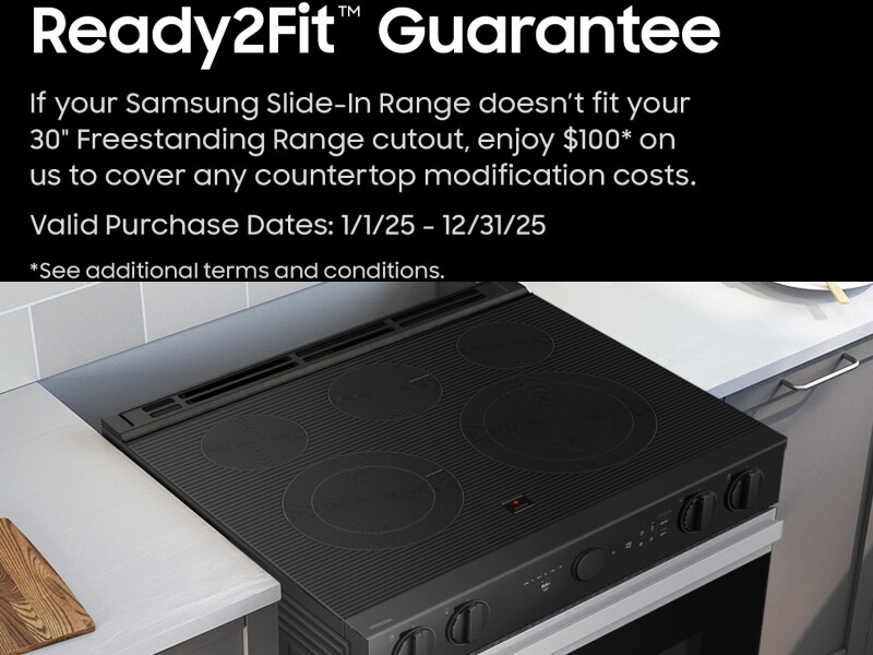 Bespoke 6.3 cu. ft. Smart Slide-In Electric Range with Air Sous Vide & Air Fry in Stainless Steel NSE6DG8500SRAA