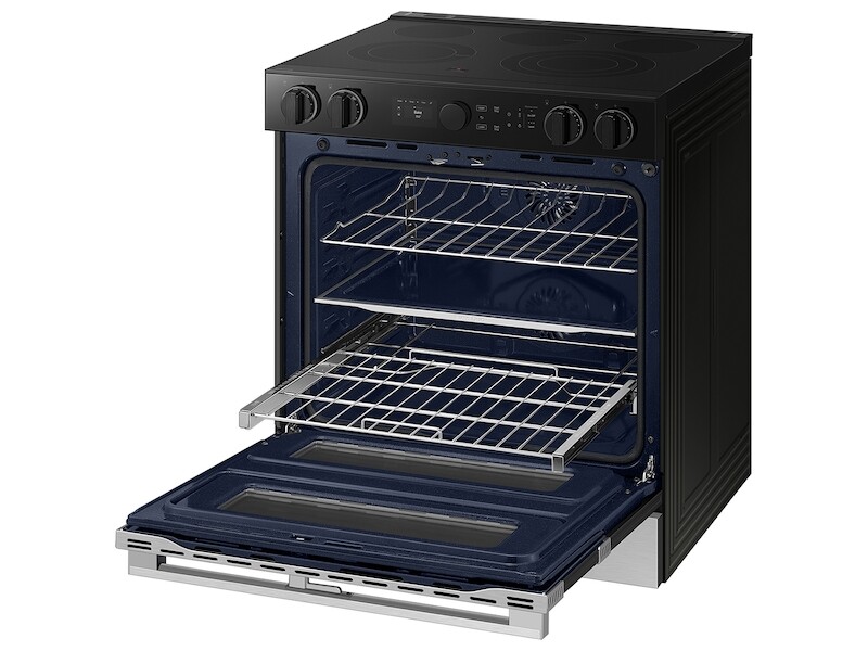 Bespoke Slide-in Electric Range Flex Duo™ | Illuminated Precision Knobs 6.3 cu.ft. NSE6DG8550SRAA