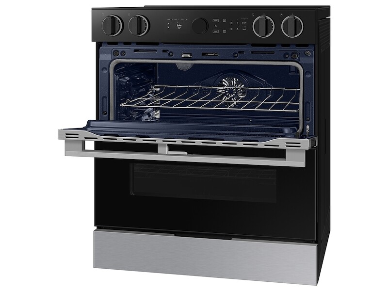 Bespoke Slide-in Electric Range Flex Duo™ | Illuminated Precision Knobs 6.3 cu.ft. NSE6DG8550SRAA