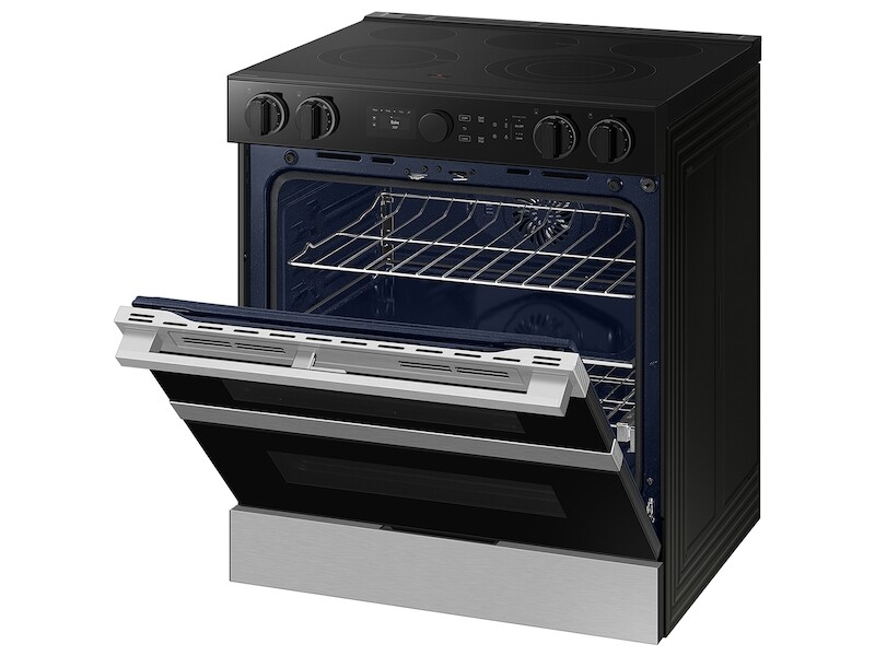 Bespoke Slide-in Electric Range Flex Duo™ | Illuminated Precision Knobs 6.3 cu.ft. NSE6DG8550SRAA