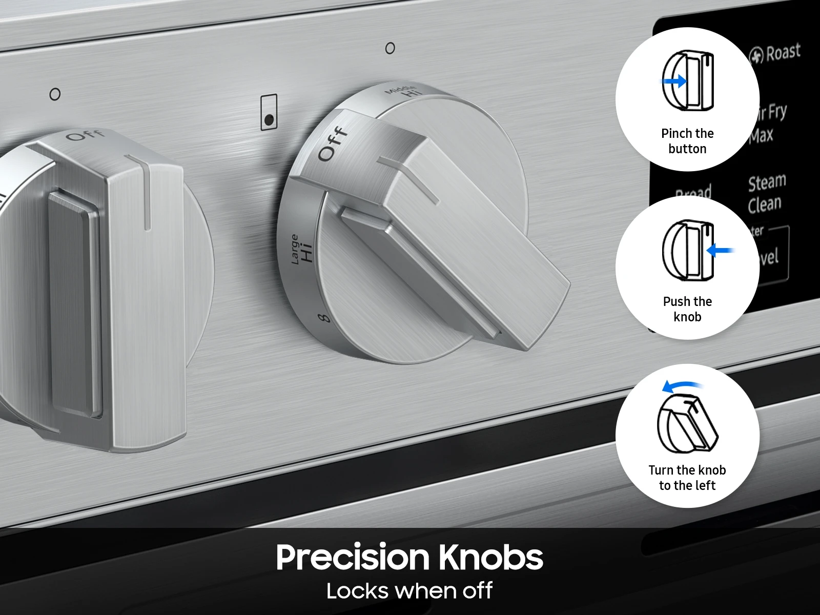 Bespoke Smart Slide-in Electric Range | Pro Style Design | Air Fry Max | Precision Knobs NSE70H63SRAA