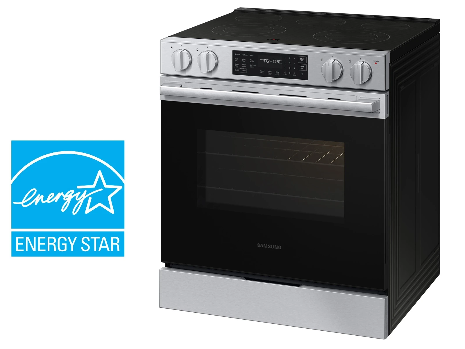 Bespoke Smart Slide-in Electric Range | Pro Style Design | Air Fry Max | Precision Knobs NSE70H63SRAA
