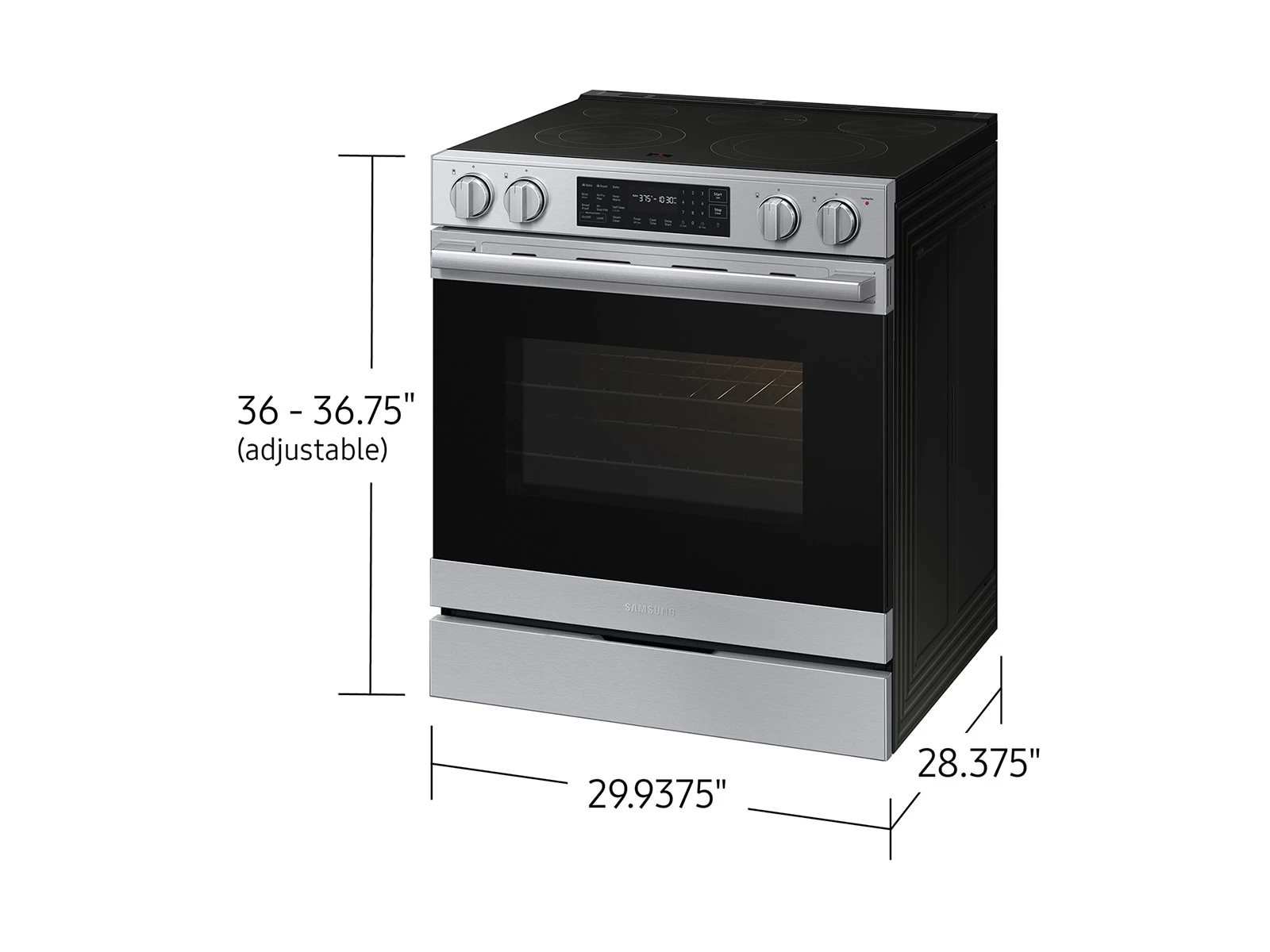 Bespoke Smart Slide-in Electric Range Pro Style Design | Air Fry Max True Convection NSE80H63SRAA
