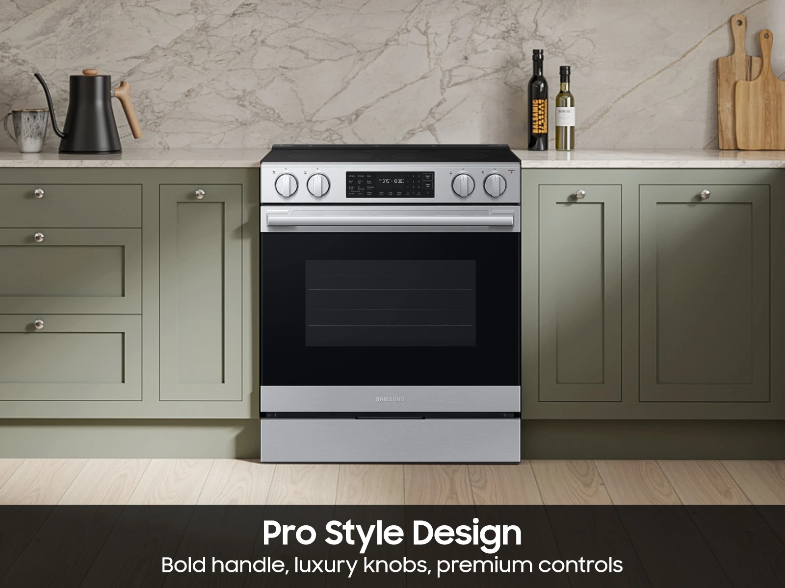 Bespoke Smart Slide-in Electric Range Pro Style Design | Air Fry Max True Convection NSE80H63SRAA