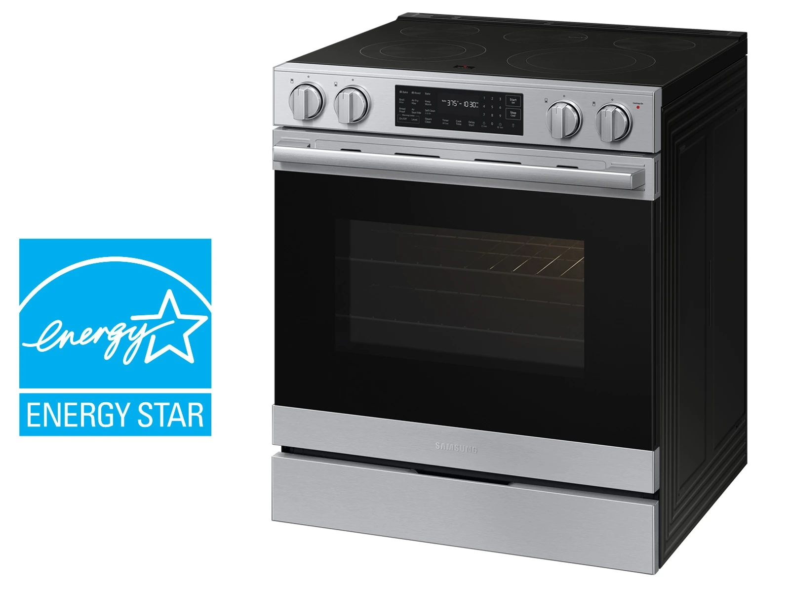 Bespoke Smart Slide-in Electric Range Pro Style Design | Air Fry Max True Convection NSE80H63SRAA