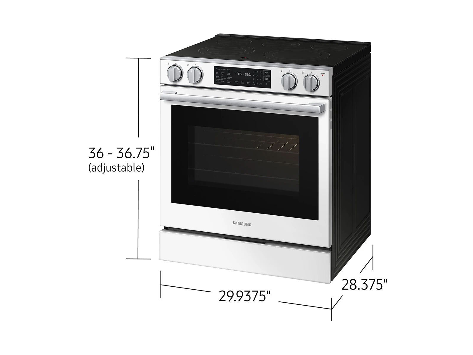 Bespoke Smart Slide-in Electric Range Pro Style Design | Air Fry Max True Convection NSE80H63SWAA