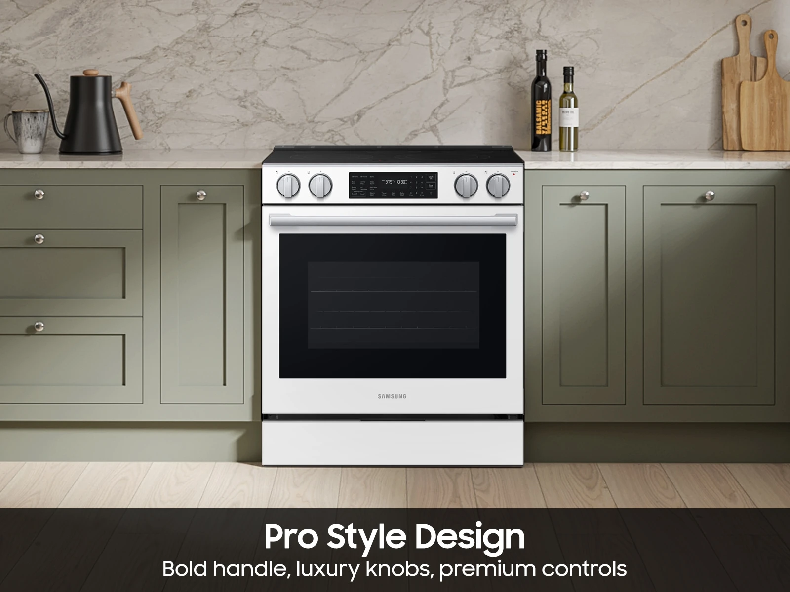 Bespoke Smart Slide-in Electric Range Pro Style Design | Air Fry Max True Convection NSE80H63SWAA