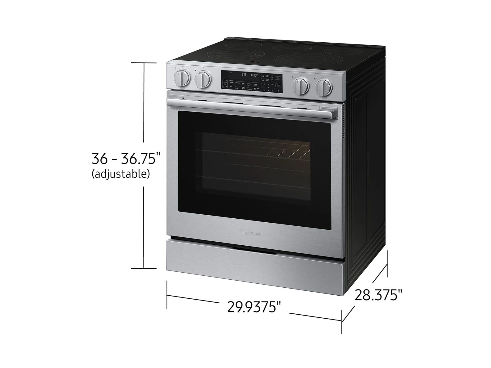Bespoke Smart Slide-in Electric Range Pro Style Elite Design | Illuminated Knobs Air Fry Max NSE90H63SRAA