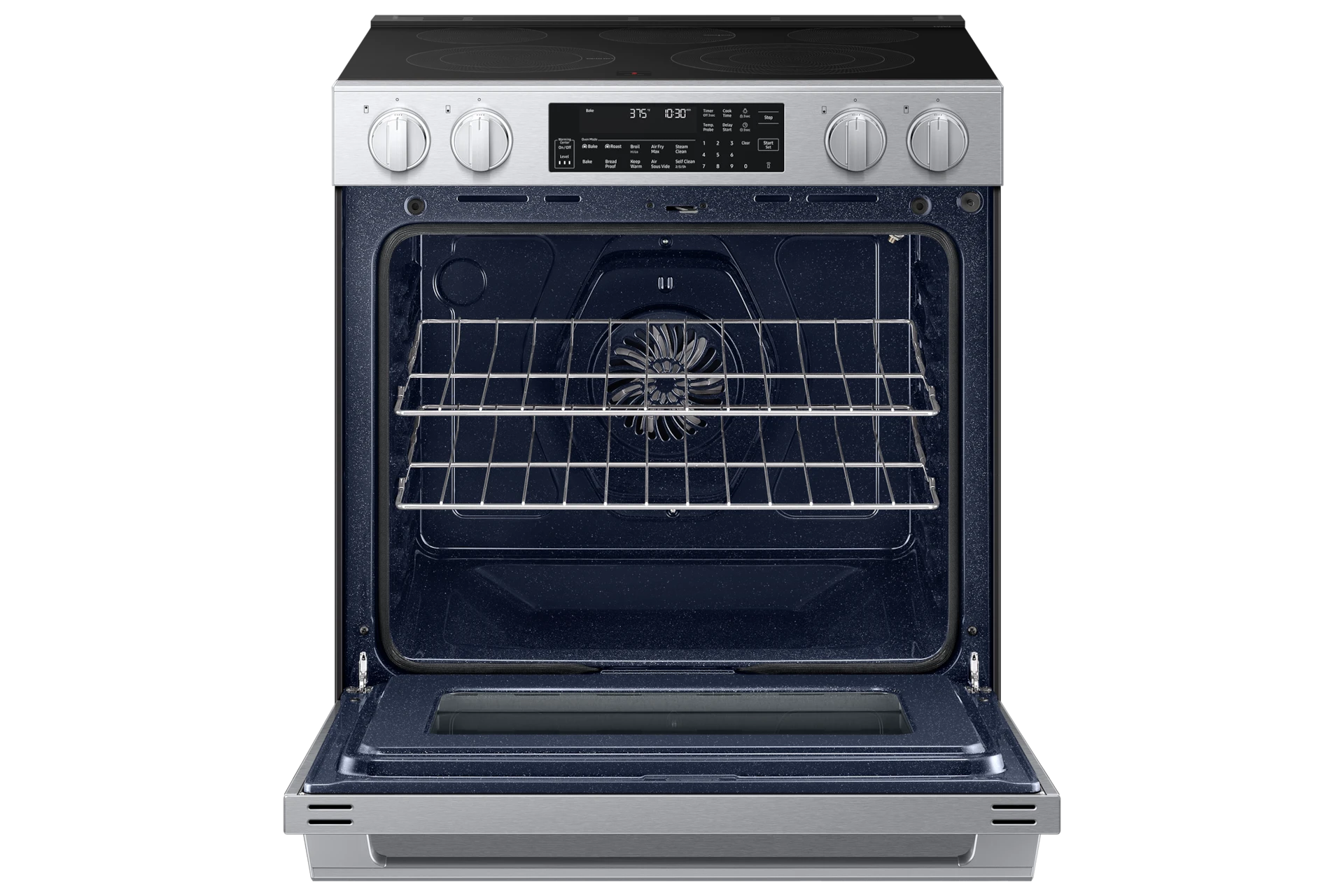 Bespoke Smart Slide-in Electric Range Pro Style Elite Design | Illuminated Knobs Air Fry Max NSE90H63SRAA