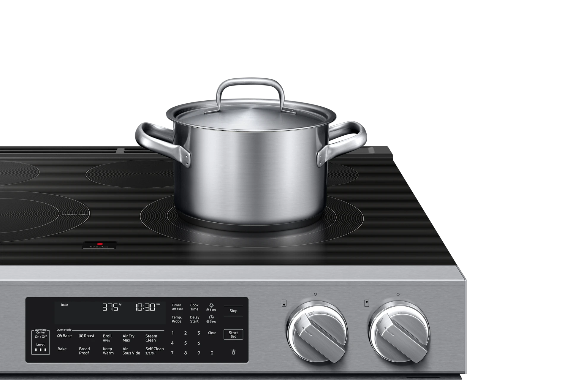 Bespoke Smart Slide-in Electric Range Pro Style Elite Design | Illuminated Knobs Air Fry Max NSE90H63SRAA