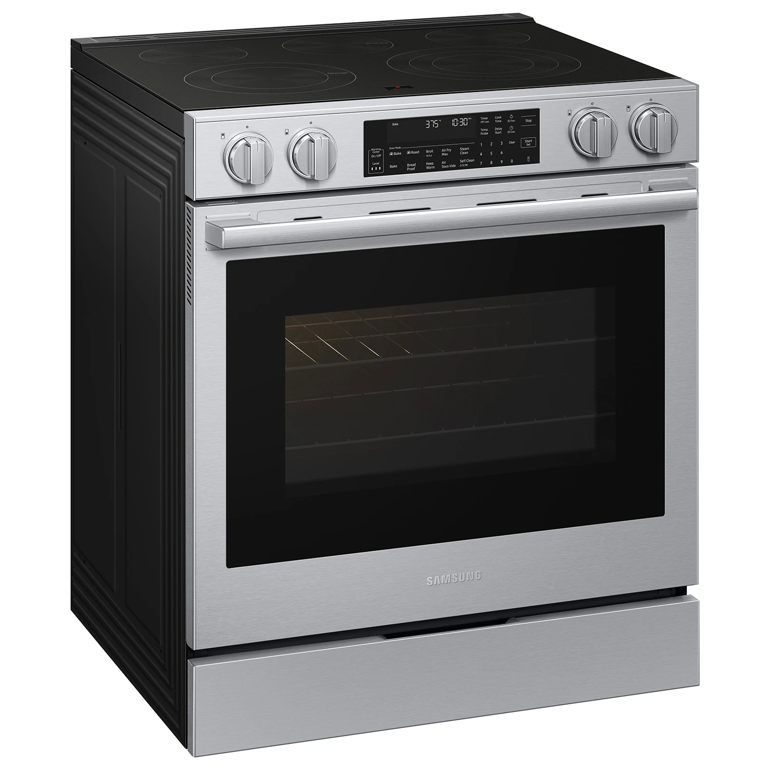 Bespoke Smart Slide-in Electric Range Pro Style Elite Design | Illuminated Knobs Air Fry Max NSE90H63SRAA