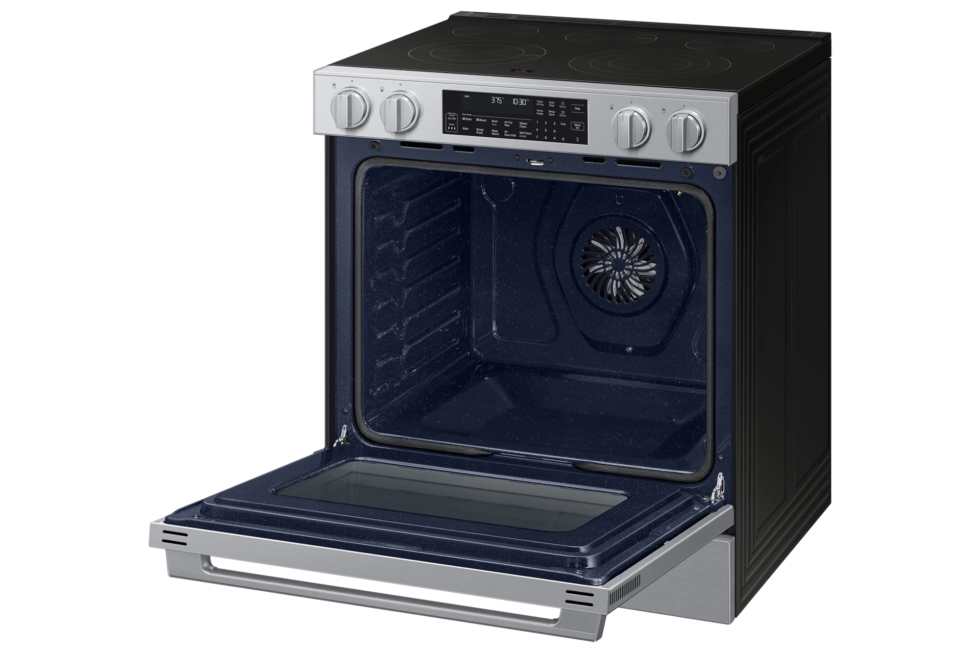 Bespoke Smart Slide-in Electric Range Pro Style Elite Design | Illuminated Knobs Air Fry Max NSE90H63SRAA