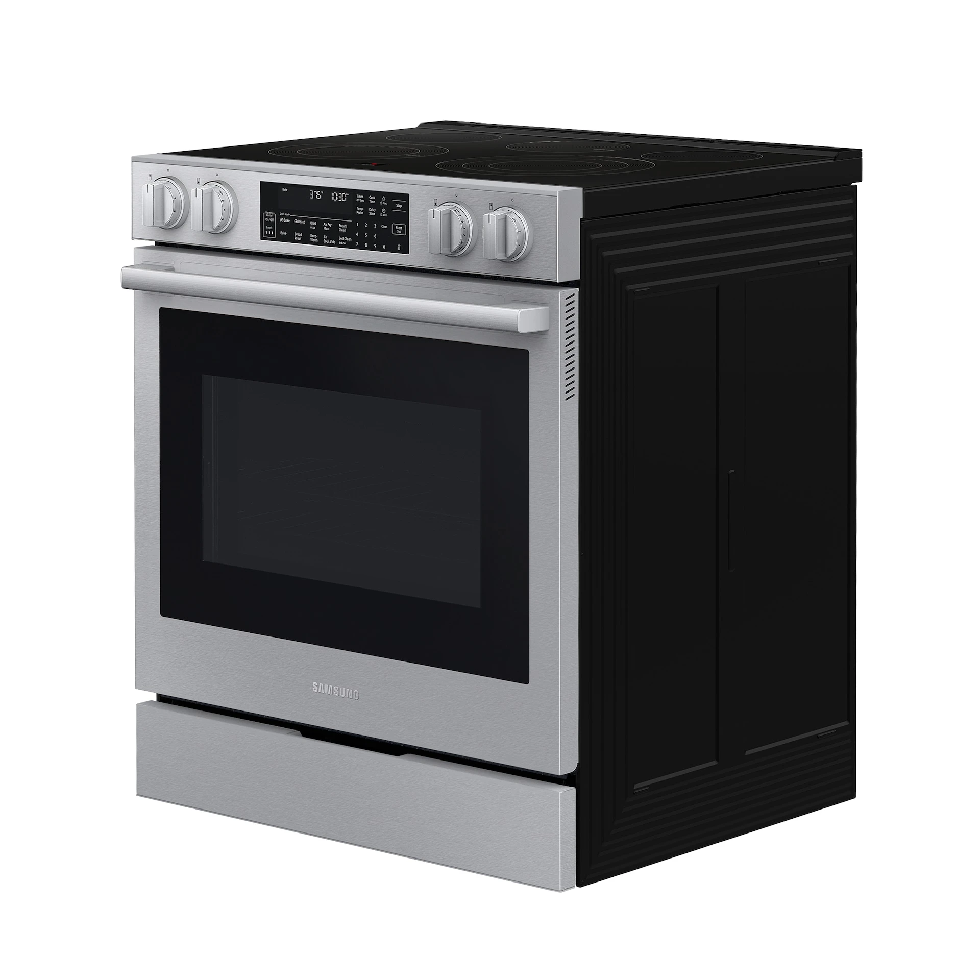 Bespoke Smart Slide-in Electric Range Pro Style Elite Design | Illuminated Knobs Air Fry Max NSE90H63SRAA