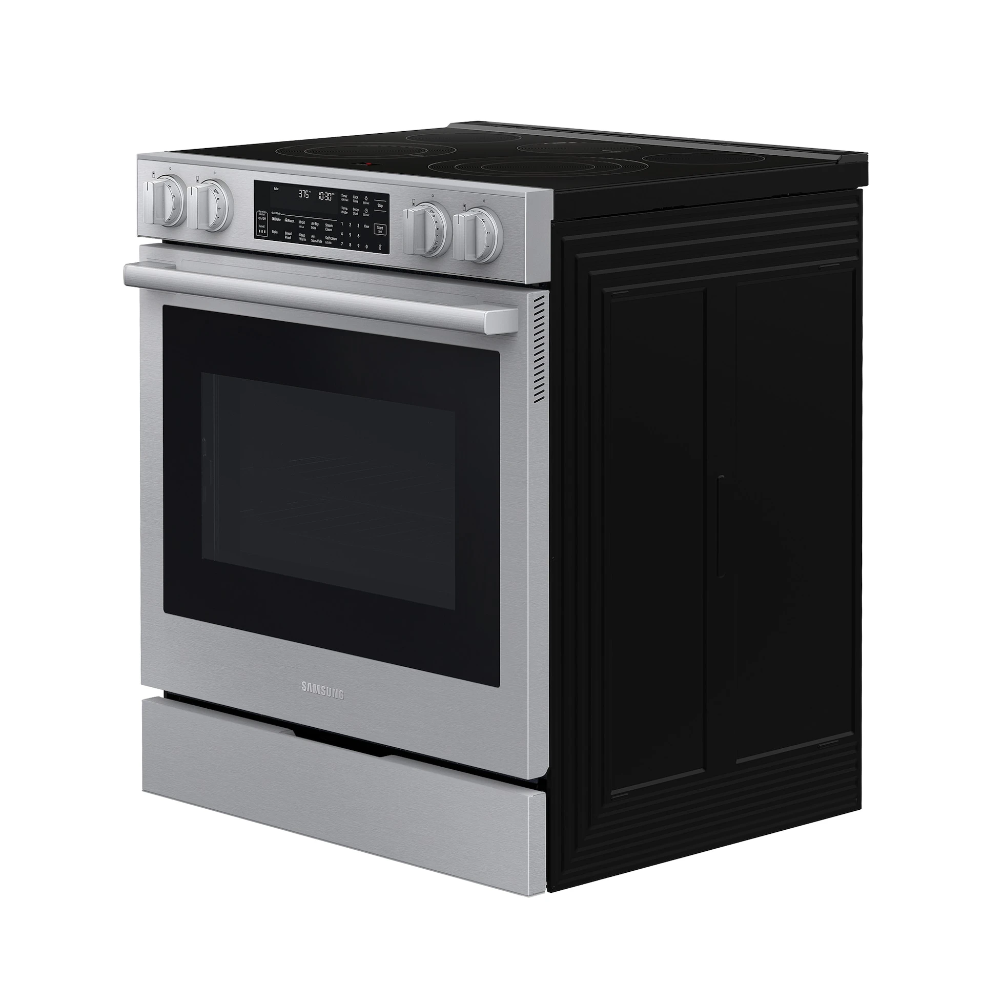 Bespoke Smart Slide-in Electric Range Pro Style Elite Design | Illuminated Knobs Air Fry Max NSE90H63SRAA