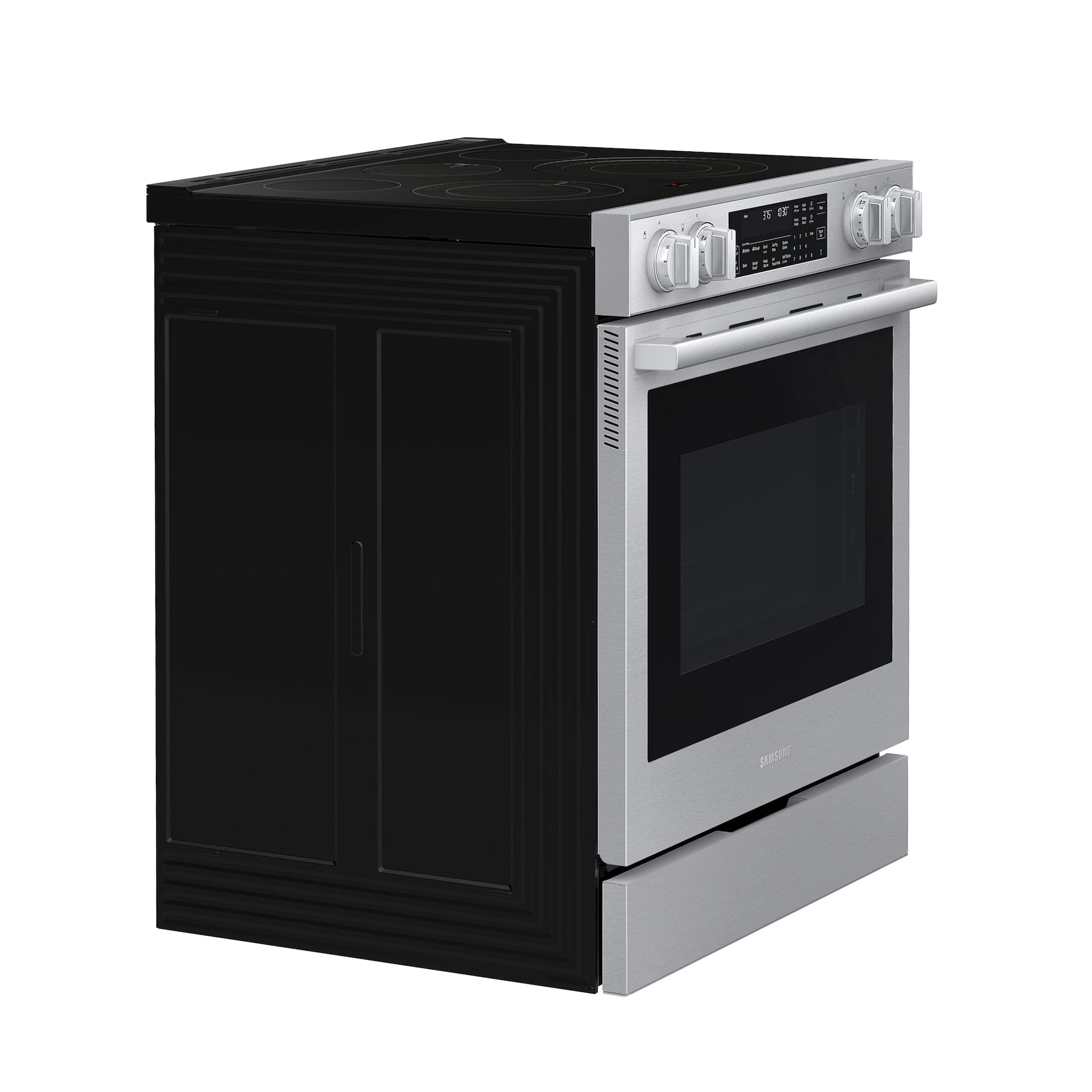 Bespoke Smart Slide-in Electric Range Pro Style Elite Design | Illuminated Knobs Air Fry Max NSE90H63SRAA