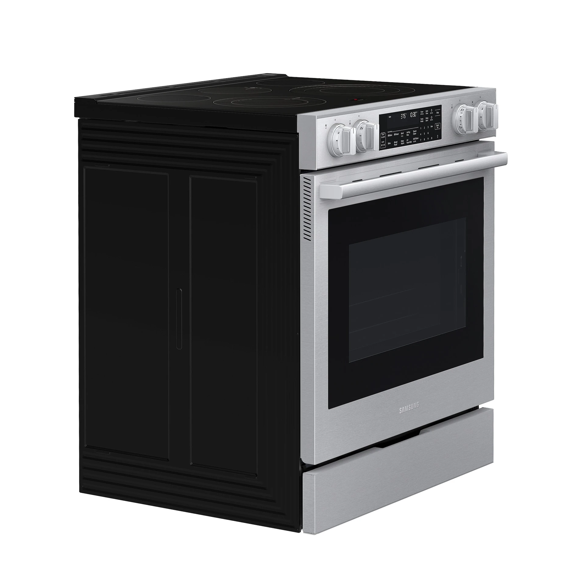 Bespoke Smart Slide-in Electric Range Pro Style Elite Design | Illuminated Knobs Air Fry Max NSE90H63SRAA