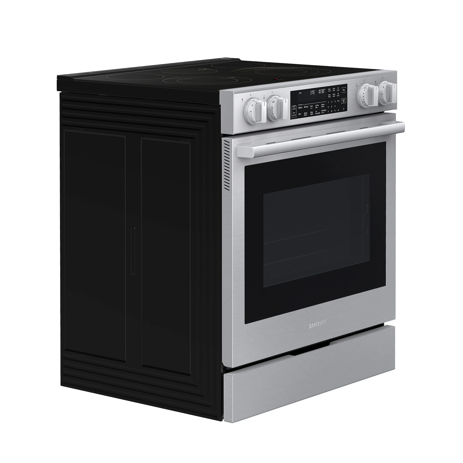 Bespoke Smart Slide-in Electric Range Pro Style Elite Design | Illuminated Knobs Air Fry Max NSE90H63SRAA