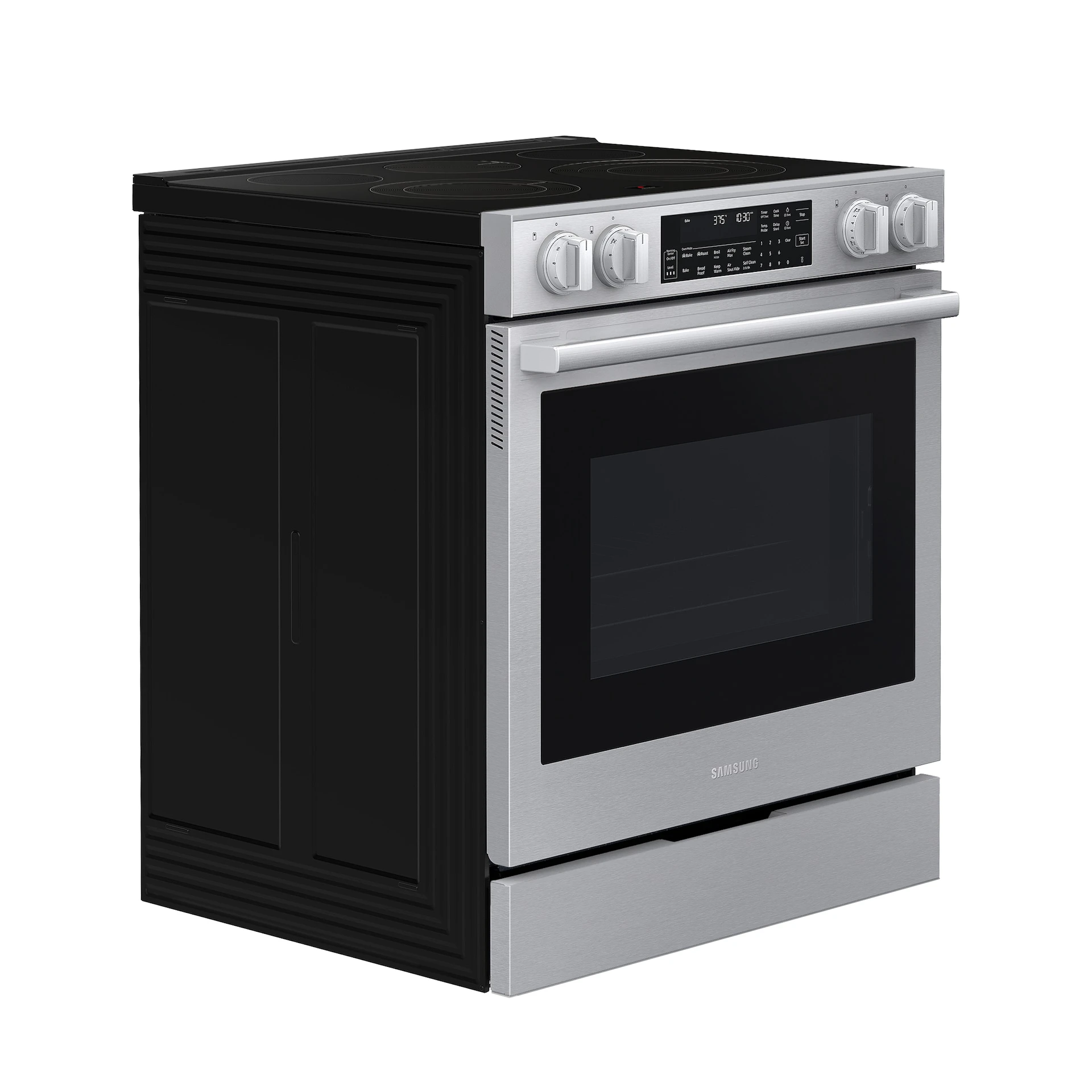 Bespoke Smart Slide-in Electric Range Pro Style Elite Design | Illuminated Knobs Air Fry Max NSE90H63SRAA