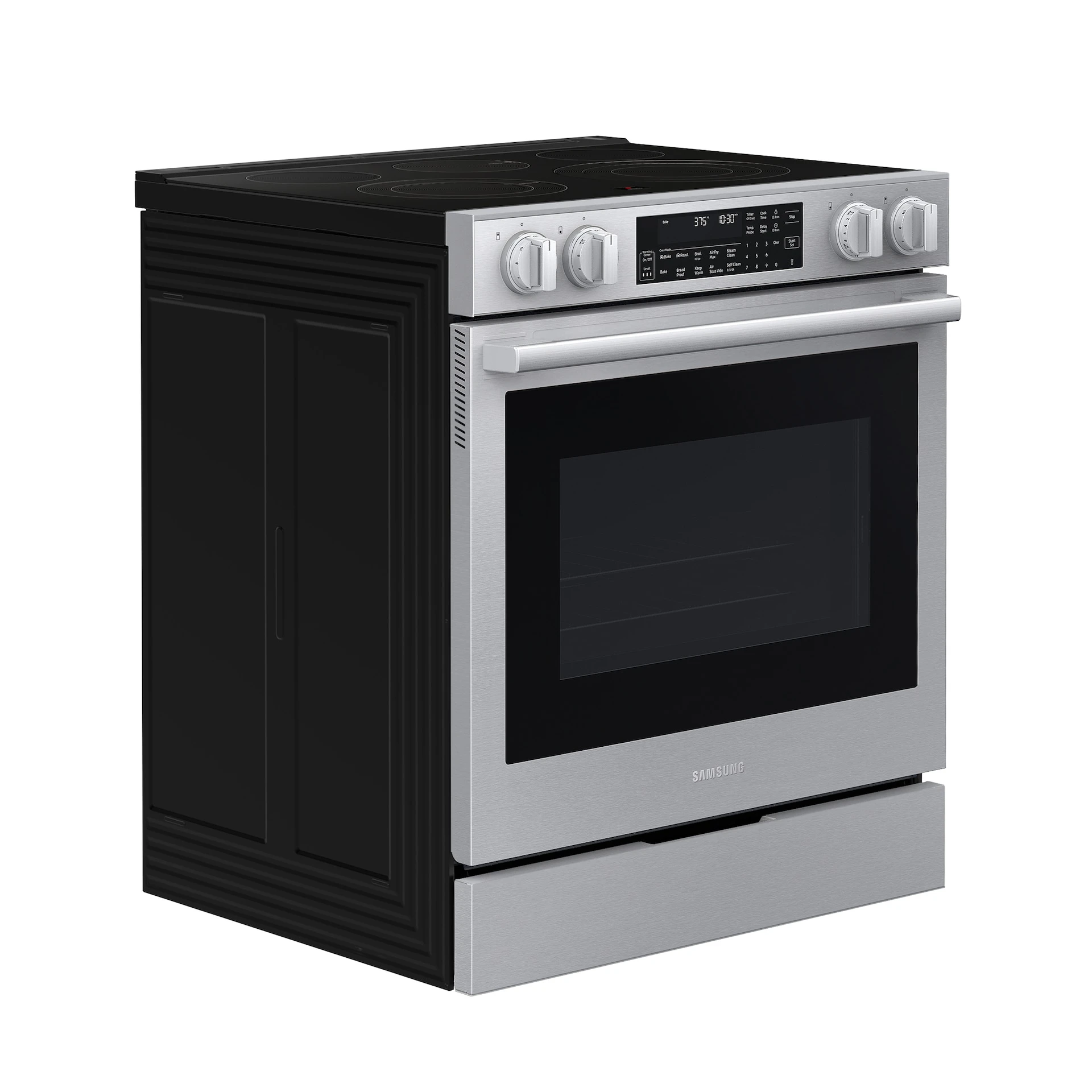 Bespoke Smart Slide-in Electric Range Pro Style Elite Design | Illuminated Knobs Air Fry Max NSE90H63SRAA