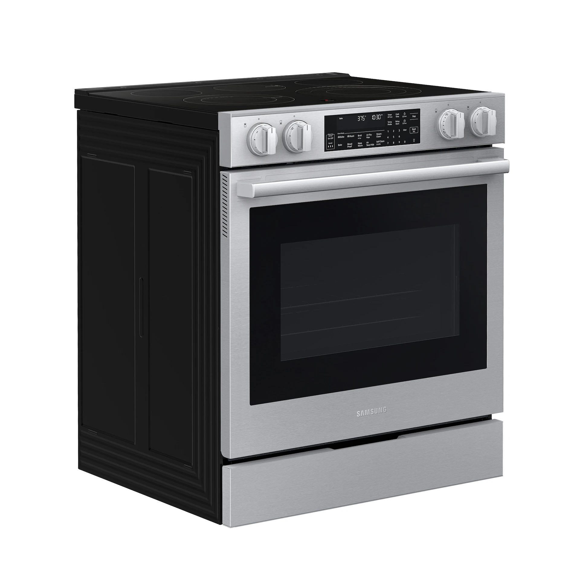 Bespoke Smart Slide-in Electric Range Pro Style Elite Design | Illuminated Knobs Air Fry Max NSE90H63SRAA