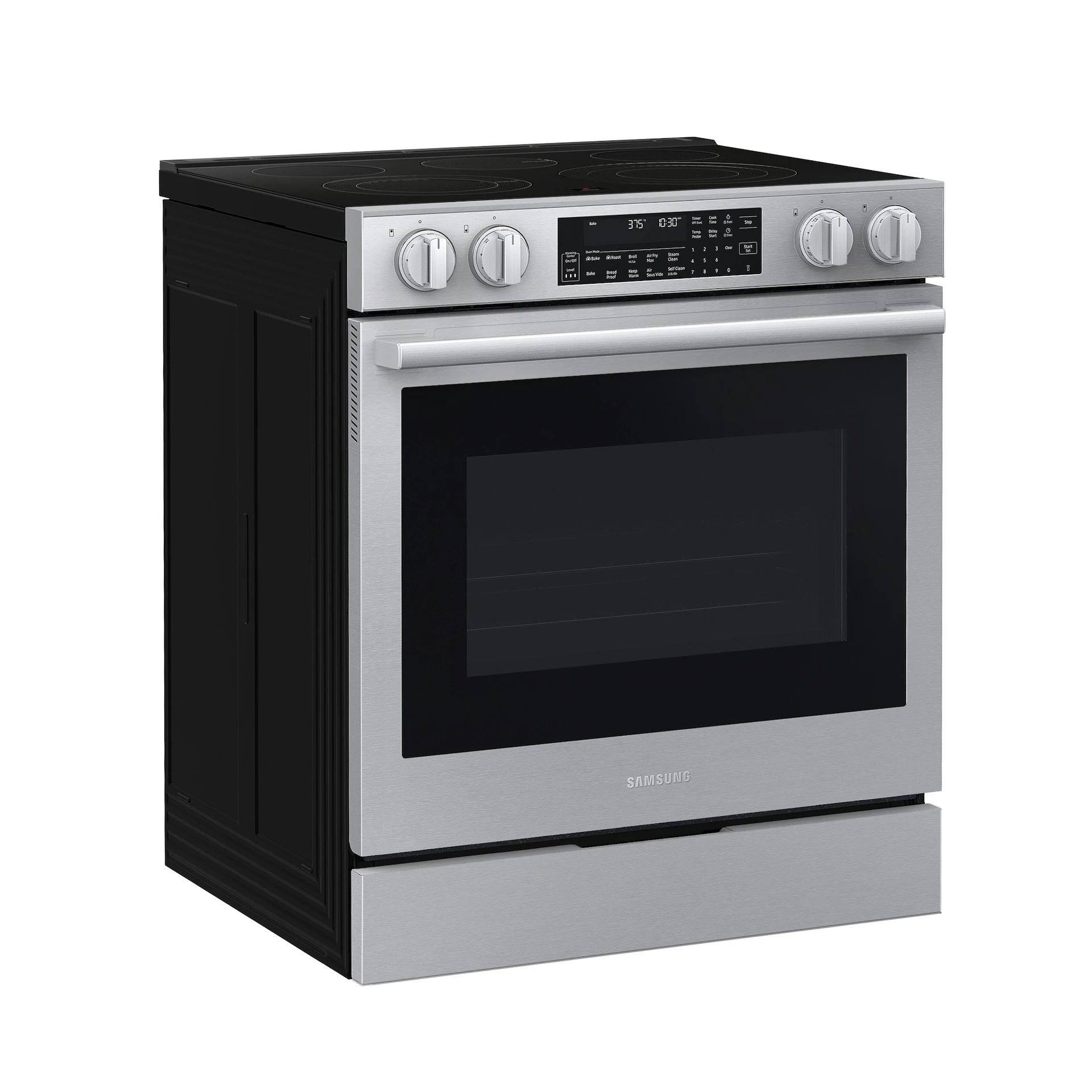 Bespoke Smart Slide-in Electric Range Pro Style Elite Design | Illuminated Knobs Air Fry Max NSE90H63SRAA