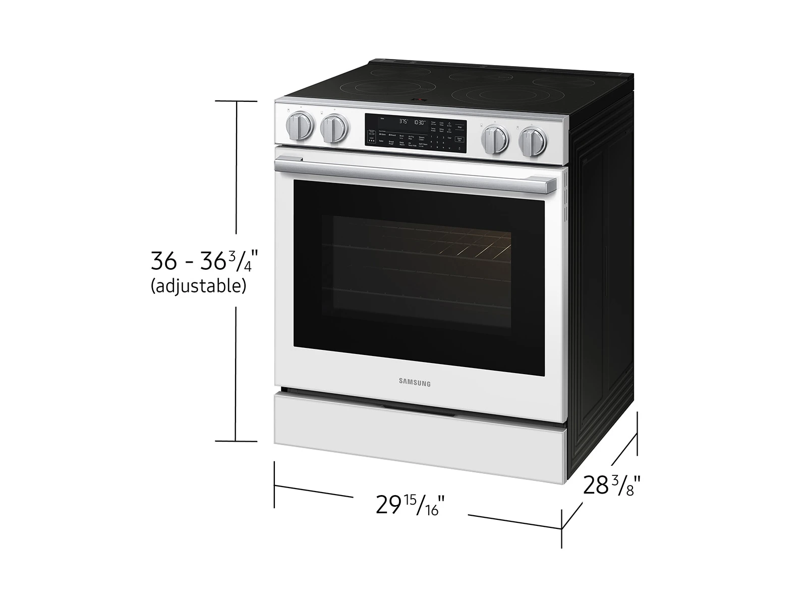 Bespoke Smart Slide-in Electric Range Pro Style Elite Design | Illuminated Knobs Air Fry Max NSE90H63SWAA