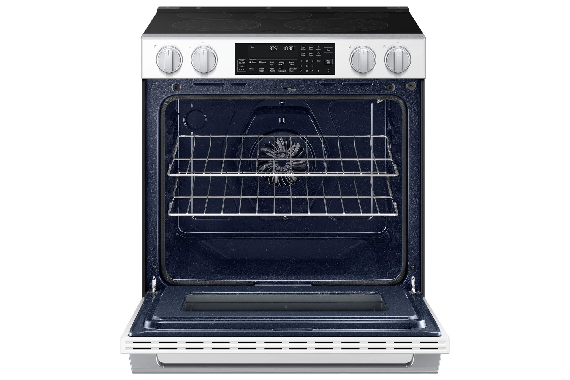 Bespoke Smart Slide-in Electric Range Pro Style Elite Design | Illuminated Knobs Air Fry Max NSE90H63SWAA
