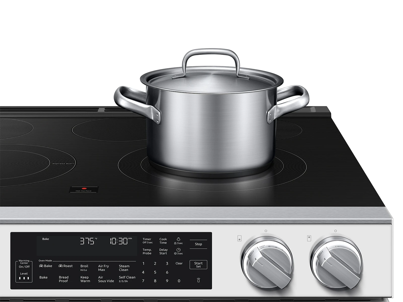 Bespoke Smart Slide-in Electric Range Pro Style Elite Design | Illuminated Knobs Air Fry Max NSE90H63SWAA