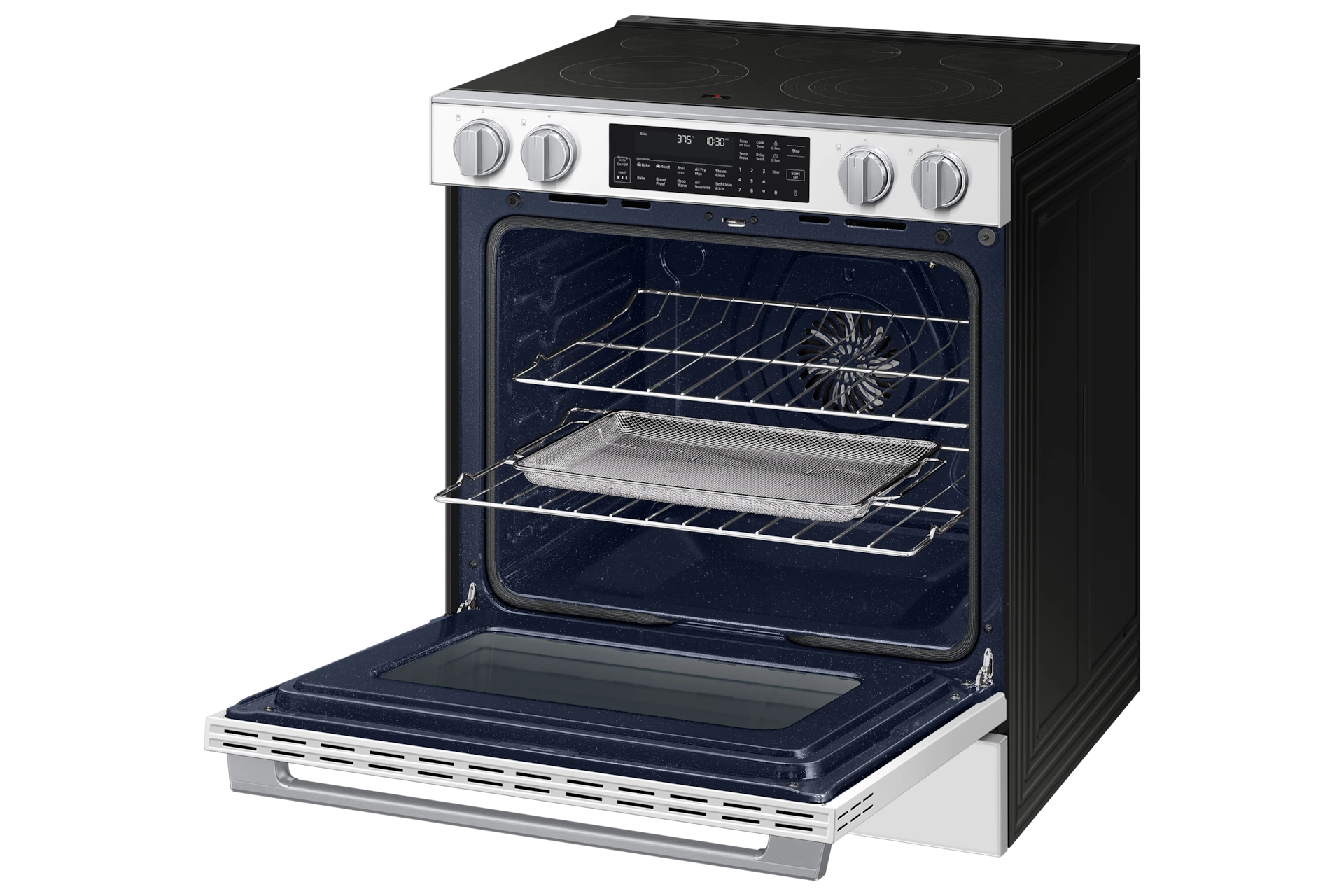 Bespoke Smart Slide-in Electric Range Pro Style Elite Design | Illuminated Knobs Air Fry Max NSE90H63SWAA