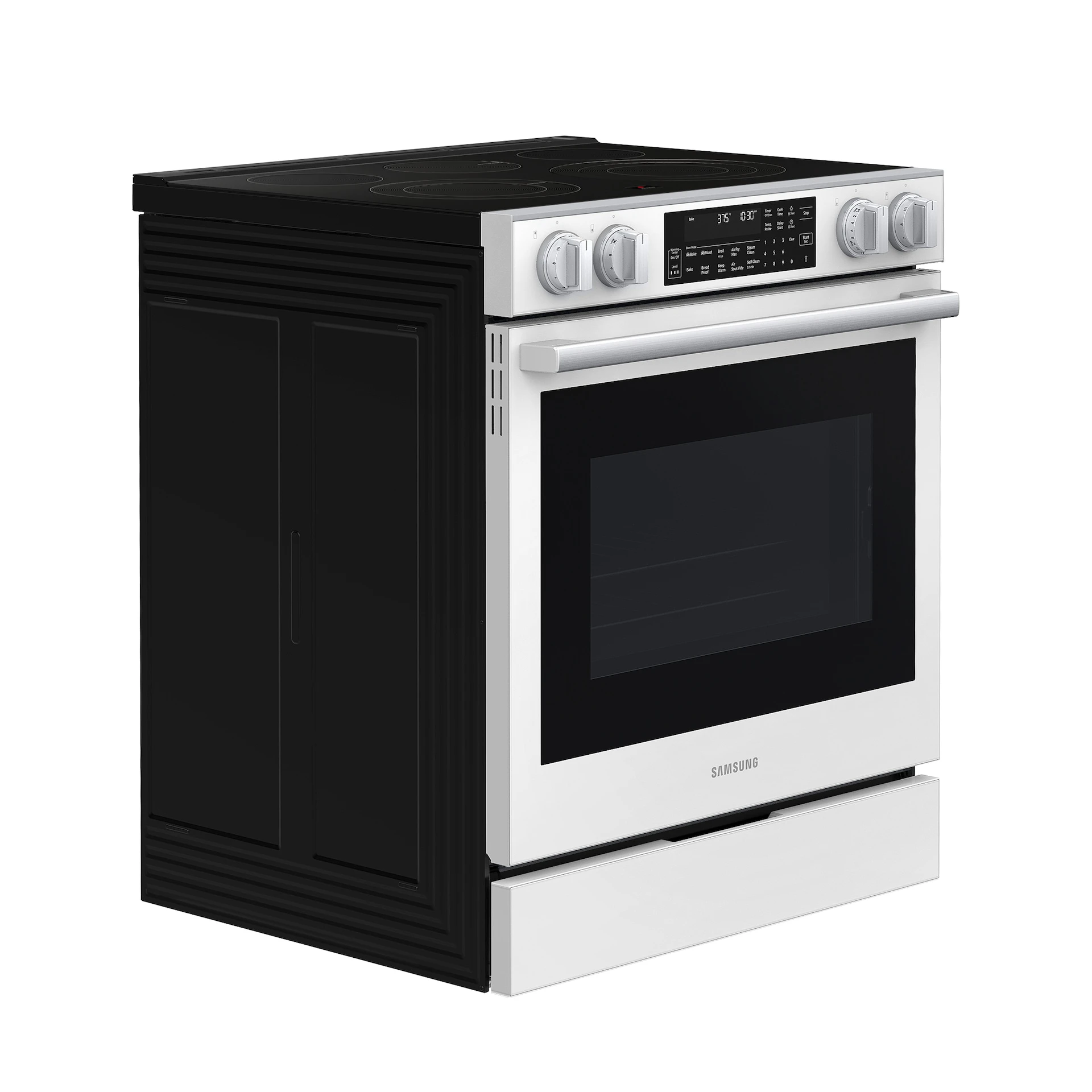 Bespoke Smart Slide-in Electric Range Pro Style Elite Design | Illuminated Knobs Air Fry Max NSE90H63SWAA