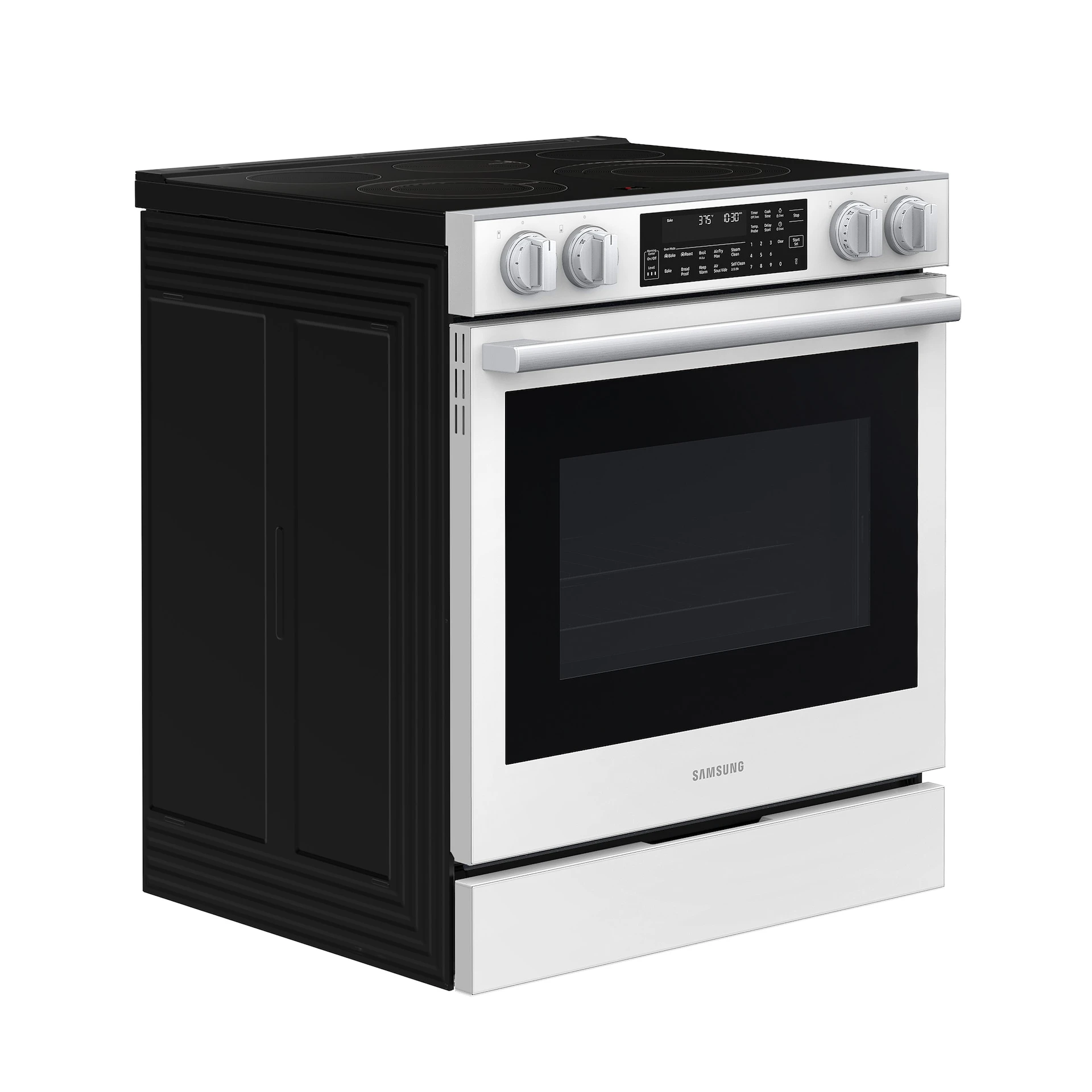 Bespoke Smart Slide-in Electric Range Pro Style Elite Design | Illuminated Knobs Air Fry Max NSE90H63SWAA