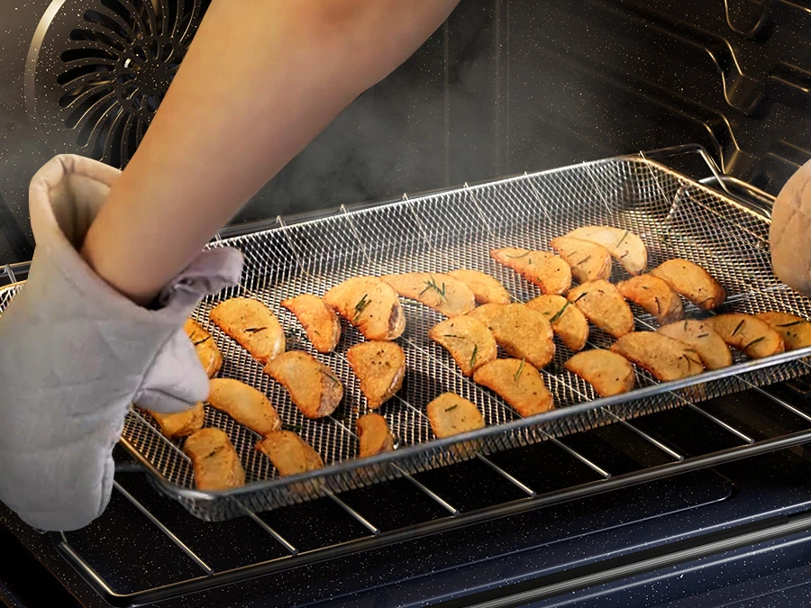 Samsung White Glass Slide-In Electric Range with Air Fry