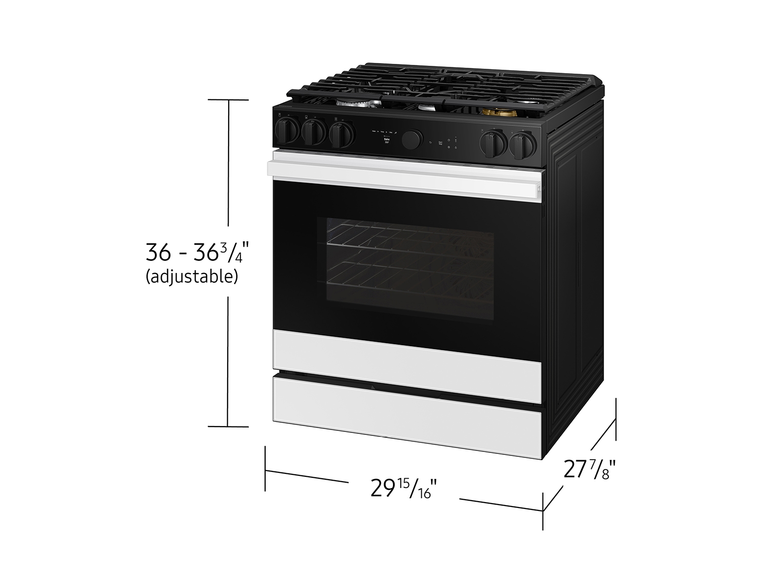 Bespoke 6.0 cu. ft. Smart Slide-In Gas Range with Smart Oven Camera Illuminated Precision Knobs in White Glass NSG6DB870012AA