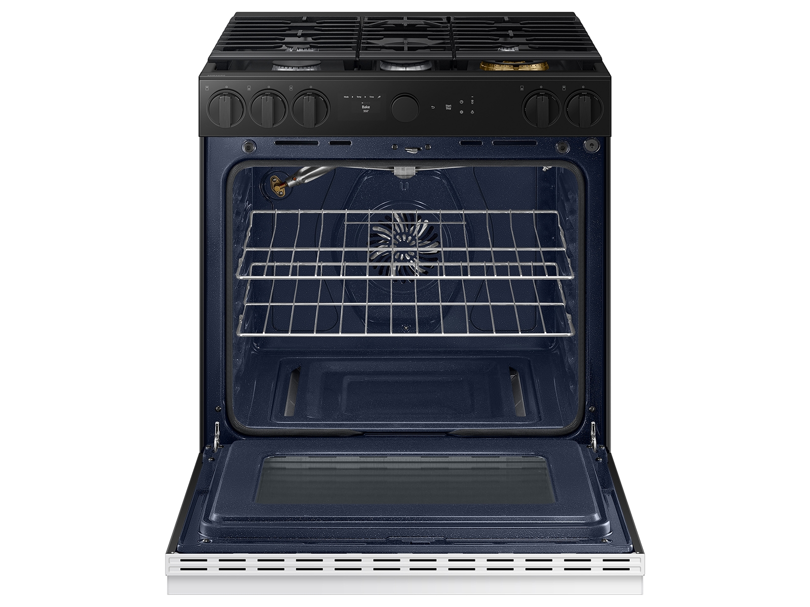 Bespoke 6.0 cu. ft. Smart Slide-In Gas Range with Smart Oven Camera Illuminated Precision Knobs in White Glass NSG6DB870012AA