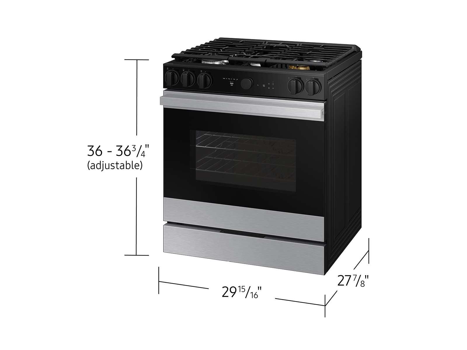 Bespoke Slide-in Gas Range Smart Oven Camera | Illuminated Precision Knobs 6.3 cu.ft. NSG6DG8700SRAA
