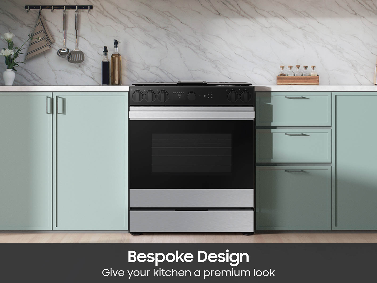 Bespoke Slide-in Gas Range Smart Oven Camera | Illuminated Precision Knobs 6.3 cu.ft. NSG6DG8700SRAA