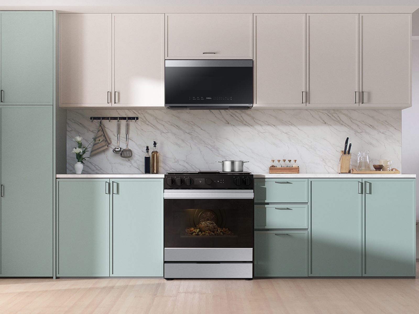 Bespoke Slide-in Gas Range Smart Oven Camera | Illuminated Precision Knobs 6.3 cu.ft. NSG6DG8700SRAA