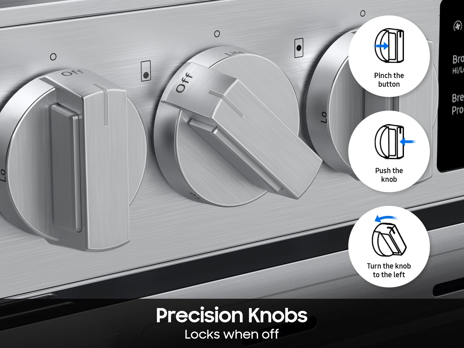 Bespoke Smart Slide-in Gas Range Pro Style Design | Air Fry Max Precision Knobs NSG70H60SRAA